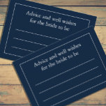 Tarjeta De Consejos Clásico minimalista baby shower azul marino nupcia<br><div class="desc">Clásico minimalista baby shower azul nupcial</div>