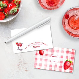 Tarjeta De Consejos Cocktail de la Fiesta de la Bodega de Fresas