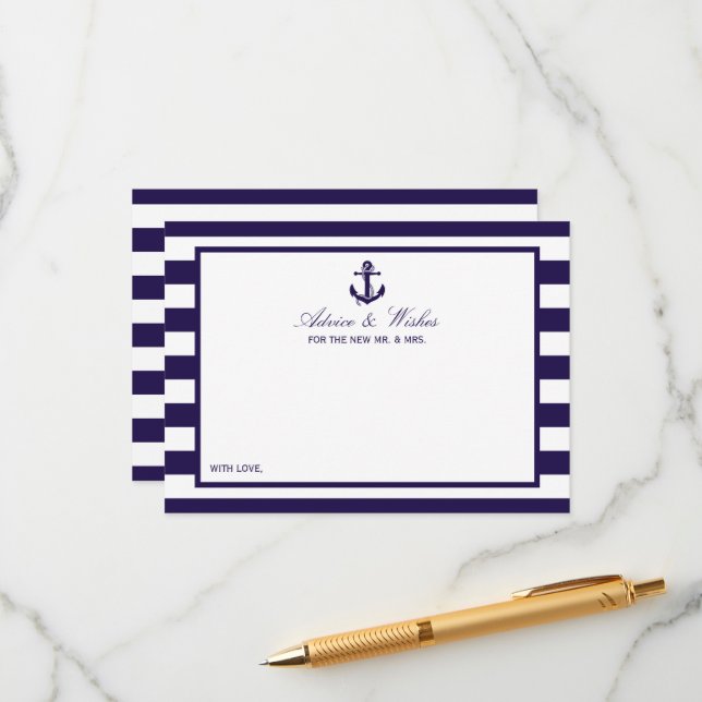 Tarjeta De Consejos Colección de Bodas de franjas de la marina de infl (Anverso/Reverso In Situ)