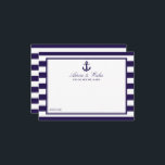 Tarjeta De Consejos Colección de Bodas de franjas de la marina de infl<br><div class="desc">Celebre con estilo con estas tarjetas de consejos náuticos. El diseño, sencillo pero elegante, permite a los clientes escribir una nota de consejo para que puedan leer en los próximos años. La redacción es fácil de personalizar, por lo que estas tarjetas se pueden transformar rápidamente en tarjetas de consejo para...</div>