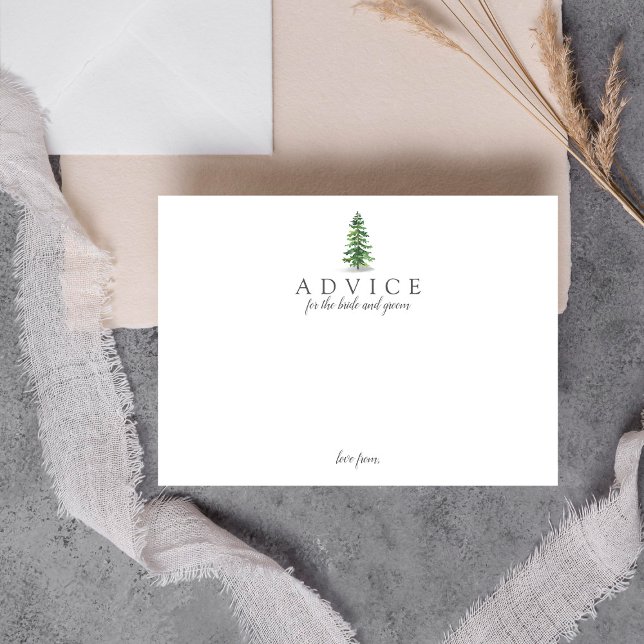 Tarjeta De Consejos Colección de Bodas del bosque de pinos acuarela (Subido por el creador)