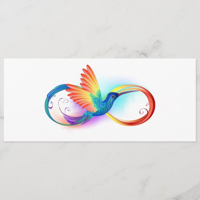 Tarjeta De Consejos Colibrí arcoiris con símbolo Infinity (Anverso)