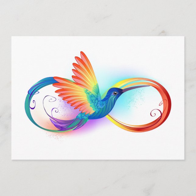 Tarjeta De Consejos Colibrí arcoiris con símbolo Infinity (Anverso)