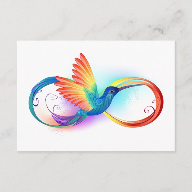 Tarjeta De Consejos Colibrí arcoiris con símbolo Infinity (Anverso)