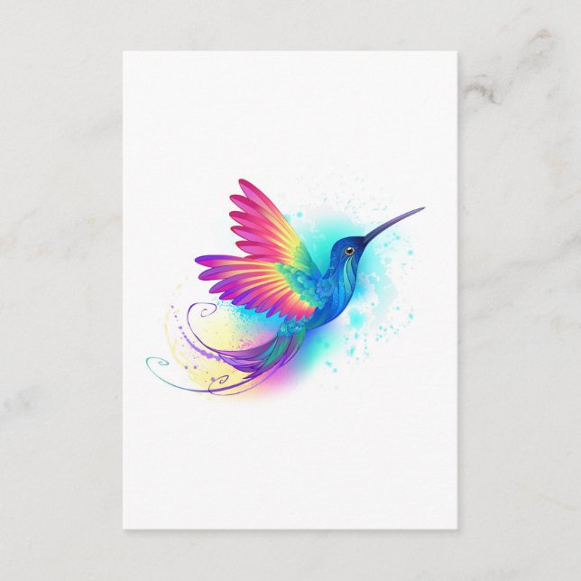 Tarjeta De Consejos Colibrí arcoiris exótica (Anverso)