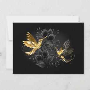 Tarjeta De Consejos Colibrí negro y dorado