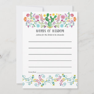 Tarjeta De Consejos Colorido Fiesta Floral Mexicano de Despedida de So