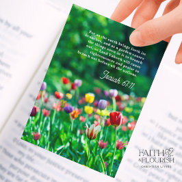 Tarjeta De Consejos Colorido Tulip Garden Bookmark Bible Scripting