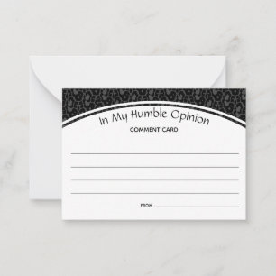 Tarjeta De Consejos Comentarios de personalizados en mi HUMILDE OPINIÓ