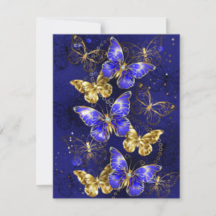 Tarjeta De Consejos Composición con mariposas de zafiro