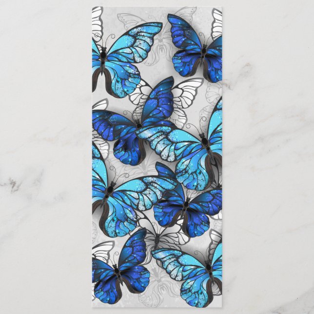 Tarjeta De Consejos Composición de las mariposas blancas y azules (Anverso)