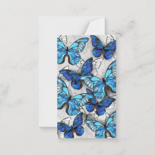 Tarjeta De Consejos Composición de las mariposas blancas y azules