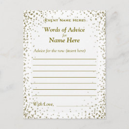 Tarjeta de consejos | Confetti de oro