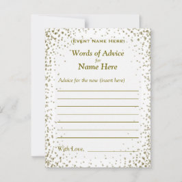 Tarjeta de consejos | Confetti de oro