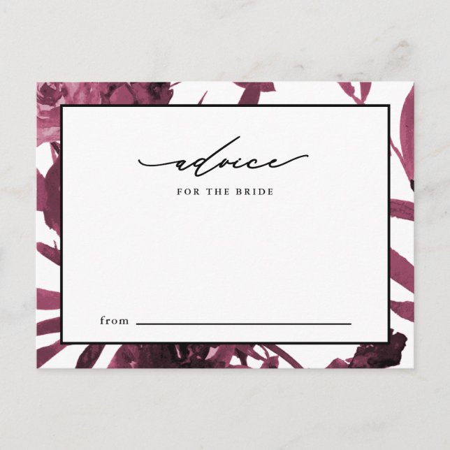 Tarjeta De Consejos Consejos botánicos elegantes de Borgoña para la no (Anverso)