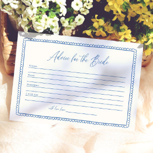 Tarjeta De Consejos Consejos Caprichosos Para La Novia Despedida de So