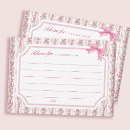 Tarjeta De Consejos Consejos chica De Baby Shower Para Que Los Padres