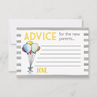 Tarjeta De Consejos Consejos de Baby Shower para los nuevos padres
