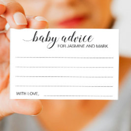 Tarjeta De Consejos Consejos De Bebé Para Los Padres Nuevos Baby Showe