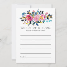 Consejos de boda de estampado floral acuarela con 