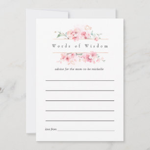 Tarjeta De Consejos Consejos de boda geométricos de flor de cerezo ros