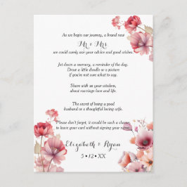 Tarjeta De Consejos Consejos de boda Peach Fuzz buenos deseos 