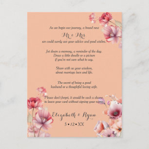 Tarjeta De Consejos Consejos de boda Peach Fuzz y buenos deseos 