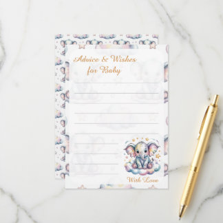 Tarjeta De Consejos Consejos de elefante bebé con acuarela dulce para