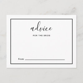 Tarjeta De Consejos Consejos de guión moderno para la novia en blanco 