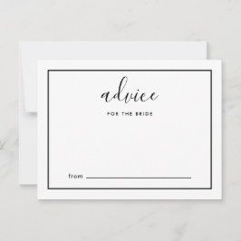 Tarjeta De Consejos Consejos de guión moderno para la novia en blanco 