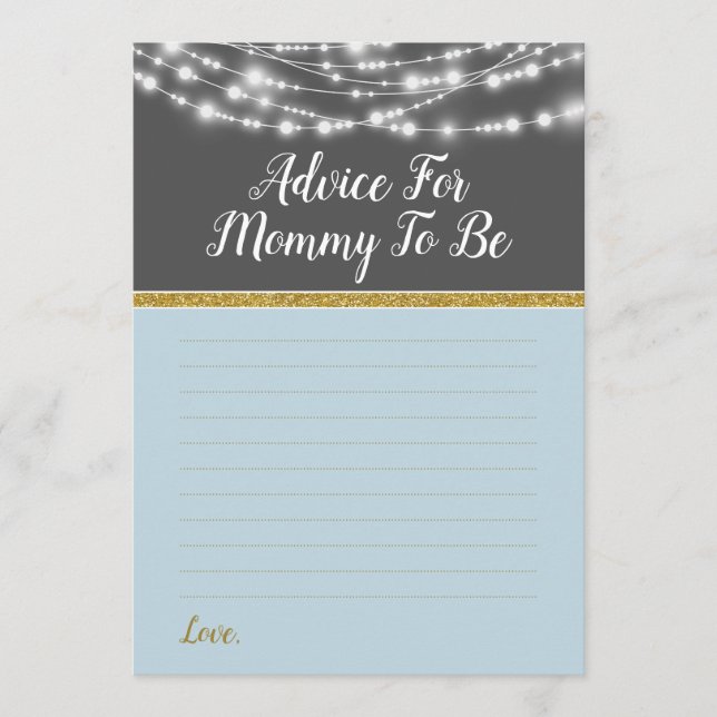 Tarjeta De Consejos Consejos De Luces Azules Para Mami Shower Game Gol (Anverso)