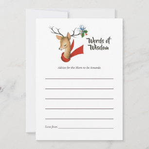 Tarjeta De Consejos Consejos de mamá para ducha de bebé de Navidad ret
