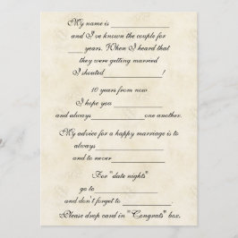 Tarjeta De Consejos Consejos de matrimonio divertidos y lindos para la