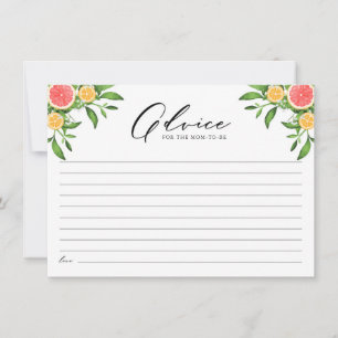 Tarjeta De Consejos Consejos de naranjas y pompas para la nueva mamá