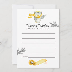 Tarjeta De Consejos Consejos de Navidad de búho de invierno para mamá