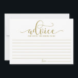 Tarjeta De Consejos Consejos de oro para la caligrafía de novia<br><div class="desc">Carta moderna y caprichosa para la novia. Recomiende esta moderna tarjeta de "consejo para la novia". Es perfecto para duchas nupciales y nupciales. Hay otros colores disponibles.</div>