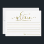 Tarjeta De Consejos Consejos de oro para la caligrafía de novia<br><div class="desc">Carta moderna y caprichosa para la novia. Recomiende esta moderna tarjeta de "consejo para la novia". Es perfecto para duchas nupciales y nupciales. Hay otros colores disponibles.</div>