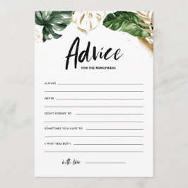 Tarjeta De Consejos Consejos de vegetación tropical para el Boda de lo