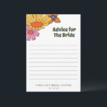 Tarjeta De Consejos Consejos Florales Groovy Personalizados Para La No<br><div class="desc">¡Ofrece a la futura novia algunos consejos geniales con nuestra Tarjeta de Consejos para la Novia con Floral Boho de los 70 Personalizada! Esta tarjeta de inspiración retro presenta diseños florales vibrantes que capturan la esencia libre y espontánea de los años 70. Perfecta para una fiesta de despedida de soltera...</div>