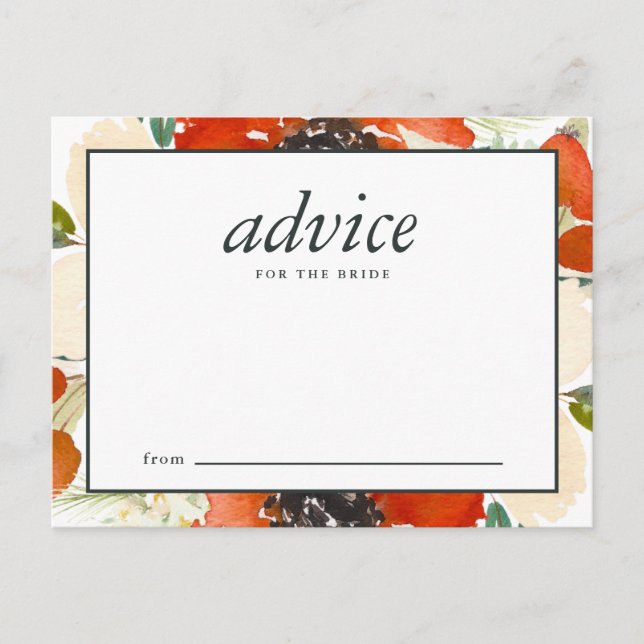 Tarjeta De Consejos Consejos Florales para la Novia de Tradiciones Ele (Anverso)