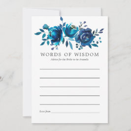 Tarjeta De Consejos Consejos nupciales florales de la Marina y la acua