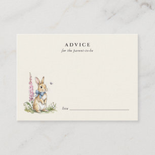 Tarjeta De Consejos Consejos para baby shower de conejito vintage