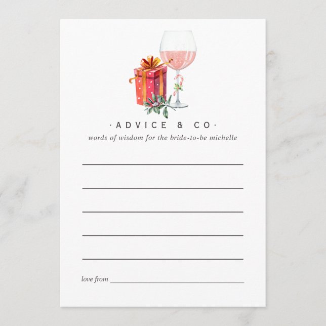 Tarjeta De Consejos Consejos para Despedida de Soltera de Navidad de P (Anverso)