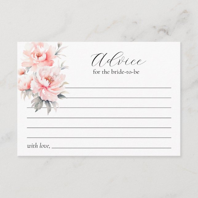 Tarjeta De Consejos Consejos para futuras novias de los peones rosados (Anverso)