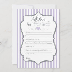Tarjeta De Consejos Consejos Para La Ducha Bridal Lilac Lavender