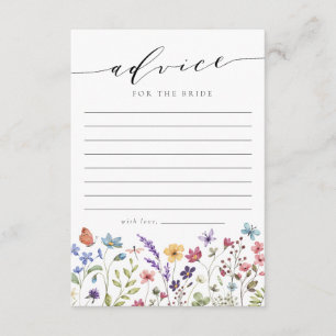 Tarjeta De Consejos Consejos para la Novia Wildflower Love Bridal Show