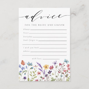 Tarjeta De Consejos Consejos para la Novia y el Novio Floral Nupcial