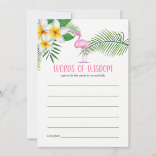 Tarjeta De Consejos Consejos para mamá en Baby Shower de acuarela Flam