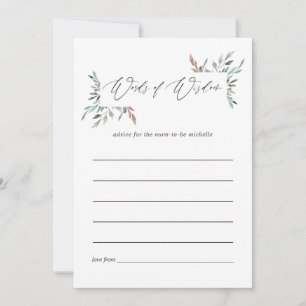 Tarjeta De Consejos Consejos para mamá en Baby Shower de invierno con
