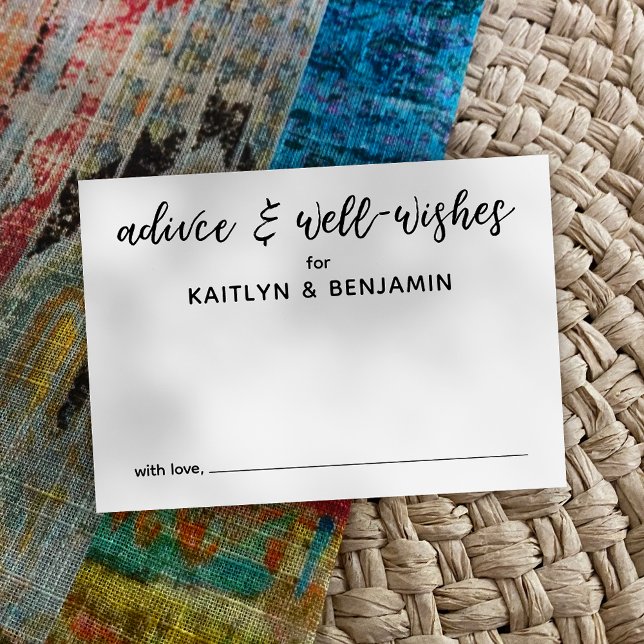 Tarjeta De Consejos Consejos simples en blanco y negro y buenos deseos (Subido por el creador)